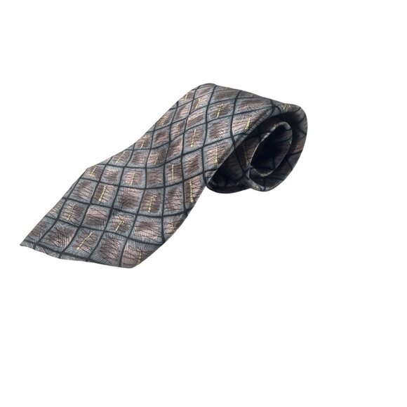 Jerry Garcia Silk Tie Blue Grey Abstract Pattern Necktie Mens Business Office - Picture 7 of 9